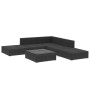 Set muebles de jardín 6 piezas y cojines ratán sintético negro de vidaXL, Conjuntos de jardín - Ref: Foro24-46746, Precio: 61...