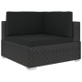 Set muebles de jardín 6 piezas y cojines ratán sintético negro de vidaXL, Conjuntos de jardín - Ref: Foro24-46746, Precio: 61...