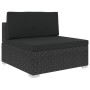 Set muebles de jardín 6 piezas y cojines ratán sintético negro de vidaXL, Conjuntos de jardín - Ref: Foro24-46746, Precio: 61...