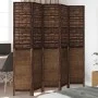 Biombo separador de 5 paneles madera paulownia marrón oscuro de , Divisores de ambientes - Ref: Foro24-358711, Precio: 151,07...
