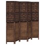 Biombo separador de 5 paneles madera paulownia marrón oscuro de , Divisores de ambientes - Ref: Foro24-358711, Precio: 154,00...
