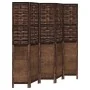 Biombo separador de 5 paneles madera paulownia marrón oscuro de , Divisores de ambientes - Ref: Foro24-358711, Precio: 151,07...