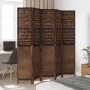 Biombo separador de 5 paneles madera paulownia marrón oscuro de , Divisores de ambientes - Ref: Foro24-358711, Precio: 151,07...