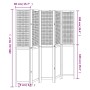 Biombo separador de 5 paneles madera paulownia marrón oscuro de , Divisores de ambientes - Ref: Foro24-358711, Precio: 154,00...
