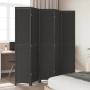 Biombo separador de 5 paneles madera maciza Paulownia negro de , Divisores de ambientes - Ref: Foro24-358855, Precio: 163,42 ...