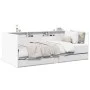 Tumbona con cajones madera de ingeniería blanco 100x200 cm de , Camas y somieres - Ref: Foro24-3280839, Precio: 190,39 €, Des...