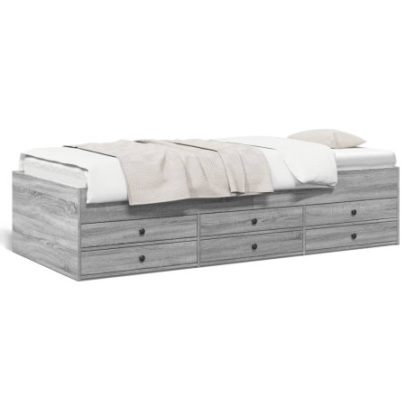 Tumbona con cajones madera ingeniería gris Sonoma 75x190 cm de , Camas y somieres - Ref: Foro24-3280893, Precio: 172,70 €, De...