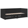 Tumbona con cajones madera de ingeniería negro 90x200 cm de , Camas y somieres - Ref: Foro24-3280847, Precio: 195,51 €, Descu...
