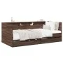 Tumbona con cajones madera ingeniería roble marrón 75x190 cm de , Camas y somieres - Ref: Foro24-3280866, Precio: 174,07 €, D...