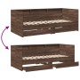 Tumbona con cajones madera ingeniería roble marrón 75x190 cm de , Camas y somieres - Ref: Foro24-3280866, Precio: 173,09 €, D...