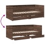 Tumbona con cajones madera ingeniería roble marrón 100x200 cm de , Camas y somieres - Ref: Foro24-3280845, Precio: 236,12 €, ...