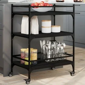 Carrito de cocina de madera de ingeniería negro 65x40x86,5 cm de , Carros de cocina y comedor - Ref: Foro24-842396, Precio: 6...