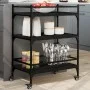 Carrito de cocina de madera de ingeniería negro 65x40x86,5 cm de , Carros de cocina y comedor - Ref: Foro24-842396, Precio: 6...