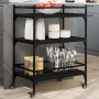 Carrito de cocina de madera de ingeniería negro 65x40x86,5 cm de , Carros de cocina y comedor - Ref: Foro24-842396, Precio: 6...