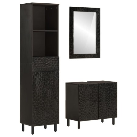 Conjunto de armarios de baño 3 piezas madera maciza de mango de , Muebles de baño - Ref: Foro24-3206294, Precio: 309,78 €, De...
