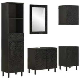 Conjunto de armarios de baño 5 piezas madera maciza de mango de , Muebles de baño - Ref: Foro24-3206296, Precio: 439,79 €, De...