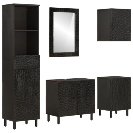 Conjunto de armarios de baño 5 piezas madera maciza de mango de , Muebles de baño - Ref: Foro24-3206296, Precio: 454,55 €, De...