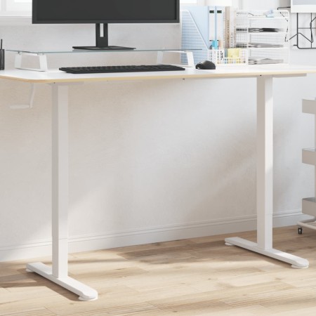 Marco de escritorio de pie acero blanco (94-135)x60x(70-114) cm de , Escritorios - Ref: Foro24-4005340, Precio: 129,09 €, Des...