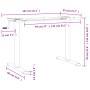 Marco de escritorio de pie acero blanco (94-135)x60x(70-114) cm de , Escritorios - Ref: Foro24-4005340, Precio: 129,09 €, Des...