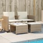Sofá de jardín 2 plazas con mesa y taburetes ratán PE beige de , Conjuntos de jardín - Ref: Foro24-368420, Precio: 239,56 €, ...