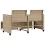 Sofá de jardín 2 plazas con mesa y taburetes ratán PE beige de , Conjuntos de jardín - Ref: Foro24-368420, Precio: 234,64 €, ...