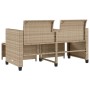 Sofá de jardín 2 plazas con mesa y taburetes ratán PE beige de , Conjuntos de jardín - Ref: Foro24-368420, Precio: 239,56 €, ...