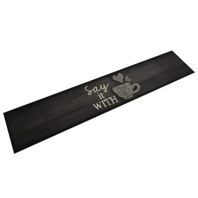 Alfombra de cocina lavable terciopelo negro taza 60x300 cm de , Felpudos - Ref: Foro24-4005595, Precio: 56,46 €, Descuento: %