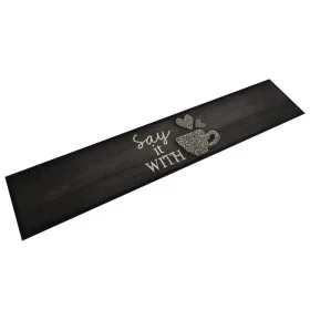 Alfombra de cocina lavable terciopelo negro taza 60x300 cm de , Felpudos - Ref: Foro24-4005595, Precio: 55,36 €, Descuento: %
