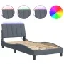 Estructura cama con luces LED terciopelo gris oscuro 90x190 cm de , Camas y somieres - Ref: Foro24-3213752, Precio: 159,55 €,...