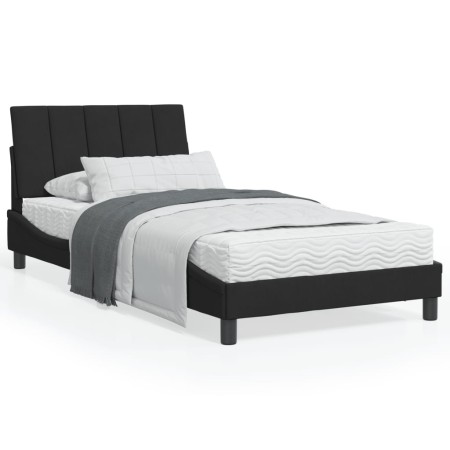 Estructura de cama con luces LED terciopelo negro 100x200 cm de , Camas y somieres - Ref: Foro24-3213765, Precio: 130,96 €, D...