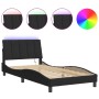 Estructura de cama con luces LED terciopelo negro 100x200 cm de , Camas y somieres - Ref: Foro24-3213765, Precio: 130,96 €, D...
