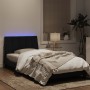 Estructura de cama con luces LED terciopelo negro 100x200 cm de , Camas y somieres - Ref: Foro24-3213765, Precio: 130,96 €, D...