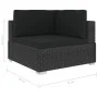 Set muebles de jardín y cojines 6 piezas ratán sintético negro de vidaXL, Conjuntos de jardín - Ref: Foro24-46752, Precio: 57...