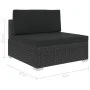 Set muebles de jardín y cojines 6 piezas ratán sintético negro de vidaXL, Conjuntos de jardín - Ref: Foro24-46752, Precio: 57...