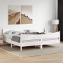Estructura de cama con cabecero madera de pino blanco 200x200cm de , Camas y somieres - Ref: Foro24-3216370, Precio: 273,67 €...