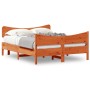 Estructura cama con cabecero madera pino marrón cera 135x190 cm de , Camas y somieres - Ref: Foro24-3216398, Precio: 208,74 €...