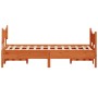 Estructura cama con cabecero madera pino marrón cera 135x190 cm de , Camas y somieres - Ref: Foro24-3216398, Precio: 208,74 €...