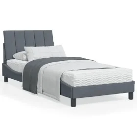 Estructura de cama con cabecero terciopelo gris oscuro 90x200cm de , Camas y somieres - Ref: Foro24-3207826, Precio: 151,40 €...