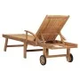 Sun lounger with solid teak table by vidaXL, Loungers - Ref: Foro24-48017, Price: 288,95 €, Discount: %