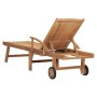 Tumbona con mesita madera maciza de teca de vidaXL, Tumbonas - Ref: Foro24-48017, Precio: 278,75 €, Descuento: %