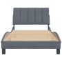 Estructura cama con cabecero terciopelo gris oscuro 100x200 cm de , Camas y somieres - Ref: Foro24-3207832, Precio: 149,00 €,...