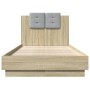 Cama con cabecero madera de ingeniería roble Sonoma 90x190 cm de , Camas y somieres - Ref: Foro24-3209970, Precio: 142,43 €, ...