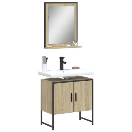 Set de muebles de baño 2 pzas madera de ingeniería roble sonoma de , Muebles de baño - Ref: Foro24-3214335, Precio: 84,92 €, ...