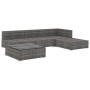Set de muebles de jardín 5 pzas y cojines ratán sintético gris de vidaXL, Conjuntos de jardín - Ref: Foro24-46783, Precio: 52...