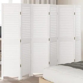 White Paulownia solid wood 6-panel dividing screen by , Room dividers - Ref: Foro24-358841, Price: 157,37 €, Discount: %