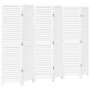 Biombo separador de 6 paneles madera maciza Paulownia blanco de , Divisores de ambientes - Ref: Foro24-358841, Precio: 160,41...