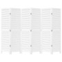 Biombo separador de 6 paneles madera maciza Paulownia blanco de , Divisores de ambientes - Ref: Foro24-358841, Precio: 160,41...