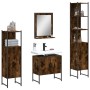 Set de muebles de baño 4 piezas madera contrachapada roble humo de , Muebles de baño - Ref: Foro24-3214356, Precio: 212,33 €,...