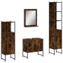 Set de muebles de baño 4 piezas madera contrachapada roble humo de , Muebles de baño - Ref: Foro24-3214356, Precio: 212,33 €,...