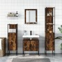 Set de muebles de baño 4 piezas madera contrachapada roble humo de , Muebles de baño - Ref: Foro24-3214356, Precio: 212,33 €,...